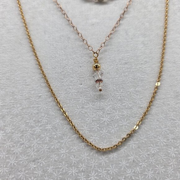 Inspire Multilayered Necklace Set With Bow & Crystal Charms Lot of 6 - Picture 2 of 8